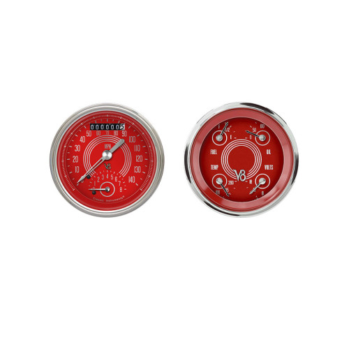 PartzBiz CM: V8RS32SHC-Classic Instruments V8 Red Steelie Two Gauge Set