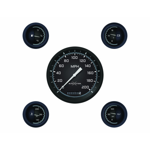 PartzBiz CM: AX54GBLF-Classic Instruments Auto Cross Gray 6 Gauge Set