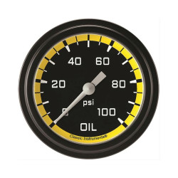 PartzBiz CM AX381YBLF - เกจวัดแรงดันน้ำมัน Autocross Yellow 2 5/8