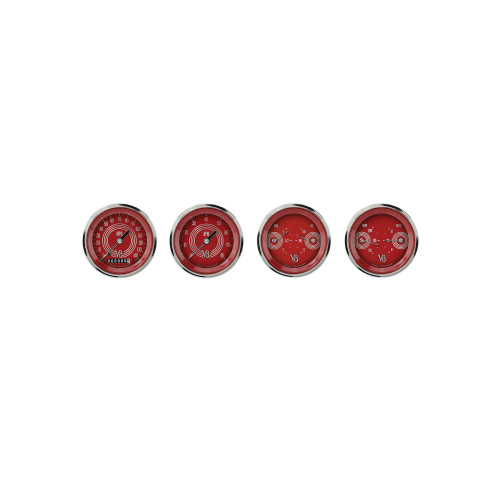 PartzBiz CM: V8RS05SHC-Classic Instruments V8 Red Steelie Four Gauge Set