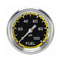 PartzBiz CM AX346YAPF - เกจวัดแรงดันน้ำมันเชื้อเพลิง Autocross Yellow 2 5/8