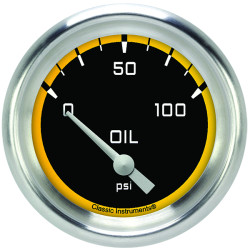 PartzBiz CM AX281YAPF - เกจวัดแรงดันน้ำมัน Autocross Yellow 2 5/8