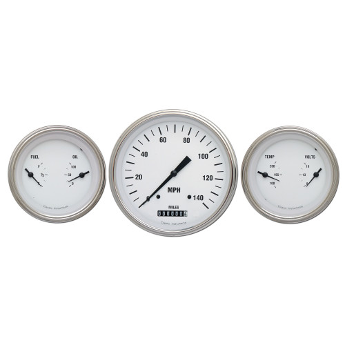 PartzBiz CM: WH64SLF-เครื่องดนตรีคลาสสิค White Hot Three Gauge Set