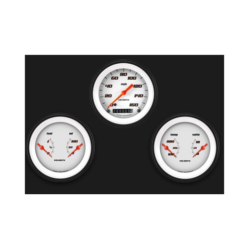 PartzBiz CM: VS04WBLF-Classic Instruments Velocity White Three Gauge Set PartzBiz CM: VS04WBLF-Classic Instruments Velocity White Three Gauge Set
