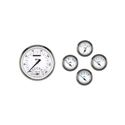 PartzBiz CM FV61WH65 - เครื่องดนตรีคลาสสิค 1961 - 1966 Ford Econonline Van Gauge Set สีขาว Hot
