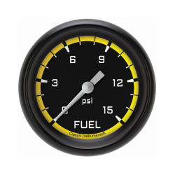 PartzBiz CM AX345YBPF - เกจวัดแรงดันน้ำมันเชื้อเพลิง Autocross Yellow 2 5/8