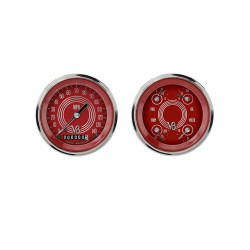 PartzBiz CM V8RS02SHC - Classic Instruments V8 Red Steelie Two Gauge Set PartzBiz CM V8RS02SHC - Classic Instruments V8 Red Steelie Two Gauge Set