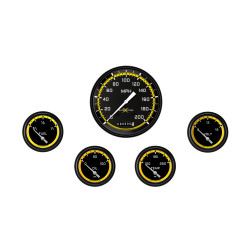 PartzBiz CM AX254YBLF - AutoCross Yellow Five Gauge Set 254 PartzBiz CM AX254YBLF - AutoCross Yellow Five Gauge Set 254