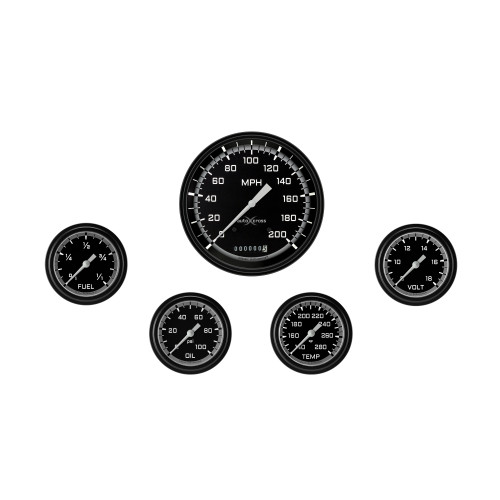 PartzBiz CM: AX354GBLF-AutoCross Gray Five Gauge Set 354