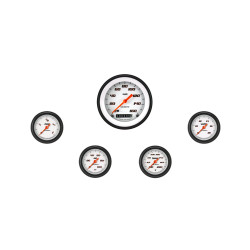 PartzBiz CM VS100WBLF - Velocity White Five Gauge Set 100