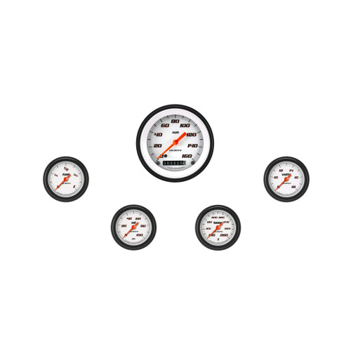 PartzBiz CM: VS100WBLF-Velocity White Five Gauge Set 100