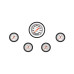 PartzBiz CM: VS100WBLF-Velocity White Five Gauge Set 100