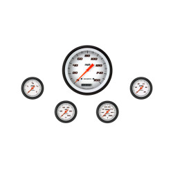 PartzBiz CM VS154WBLF - Velocity White Five Gauge Set 154