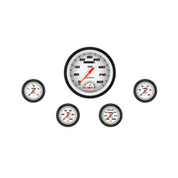 PartzBiz CM VS165WBLF - Velocity White Five Gauge Set 165