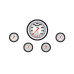 PartzBiz CM: VS165WBLF-Velocity White Five Gauge Set 165