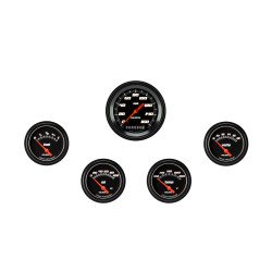 PartzBiz CM VS200BBLF - Velocity Black Five Gauge Set 200