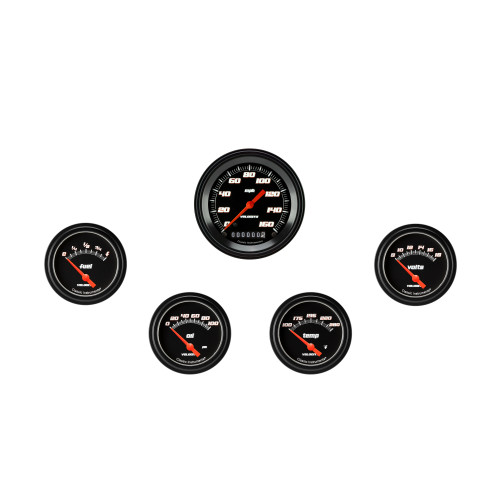 PartzBiz CM: VS200BBLF-Velocity Black Five Gauge Set 200
