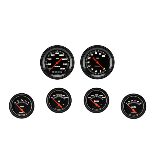 PartzBiz CM: VS201BBLF-Velocity Black Six Gauge Set 201