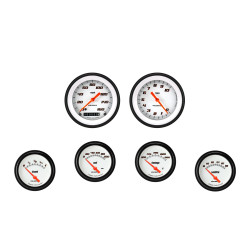 PartzBiz CM VS201WBLF - Velocity White Six Gauge Set 201