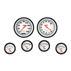 PartzBiz CM VS251WBLF - Velocity White Six Gauge Set 251