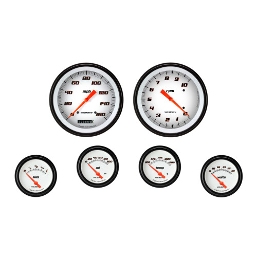PartzBiz CM: VS251WBLF-Velocity White Six Gauge Set 251
