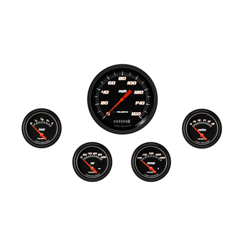 PartzBiz CM: VS254BBLF-Velocity Black Five Gauge Set 254