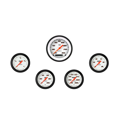 PartzBiz CM: VS300WBLF-Velocity White Five Gauge Set 300