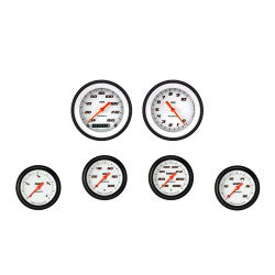 PartzBiz CM VS301WBLF - Velocity White Six Gauge Set 301