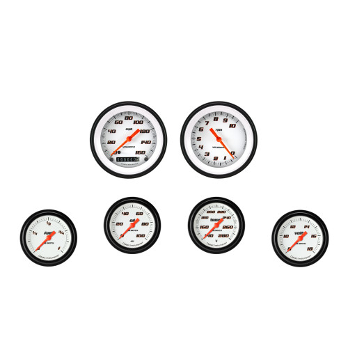 PartzBiz CM: VS301WBLF-Velocity White Six Gauge Set 301