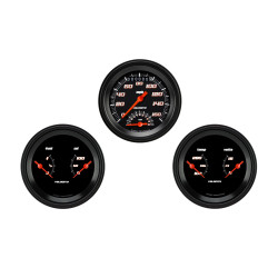 PartzBiz CM VS34BBLF - Velocity Black Series Three Gauge Set