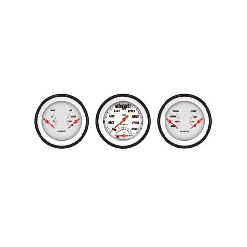 PartzBiz CM: VS34WBLF-Classic Instruments Velocity White Three Gauge Set