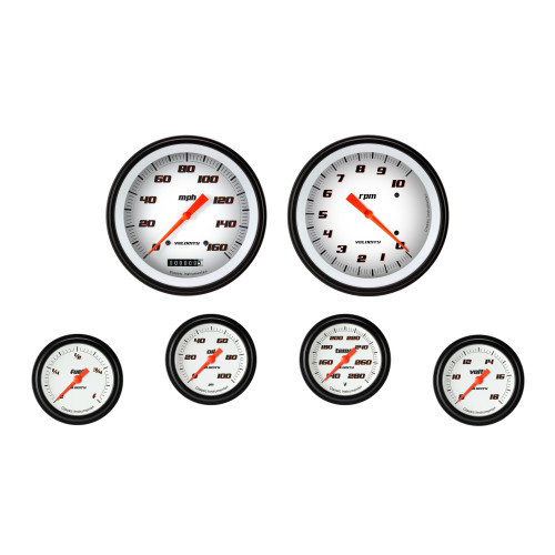 PartzBiz CM: VS351WBLF-Velocity White Six Gauge Set 351