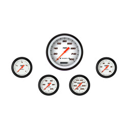 PartzBiz CM VS354WBLF - Velocity White Five Gauge Set 354