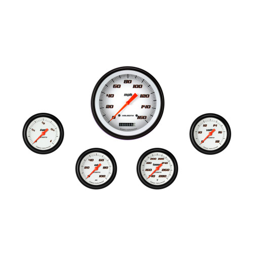 PartzBiz CM: VS354WBLF-Velocity White Five Gauge Set 354