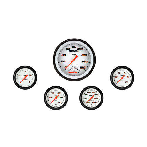 PartzBiz CM: VS365WBLF-Velocity White Five Gauge Set 365