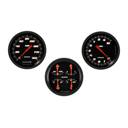 PartzBiz CM VS53BBLF - Velocity Black Series Three Gauge Set
