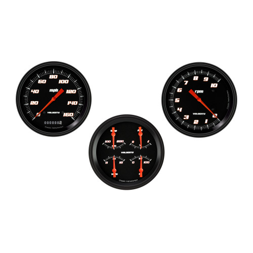 PartzBiz CM: VS53BBLF-Velocity Black Series Three Gauge Set PartzBiz CM: VS53BBLF-Velocity Black Series Three Gauge Set