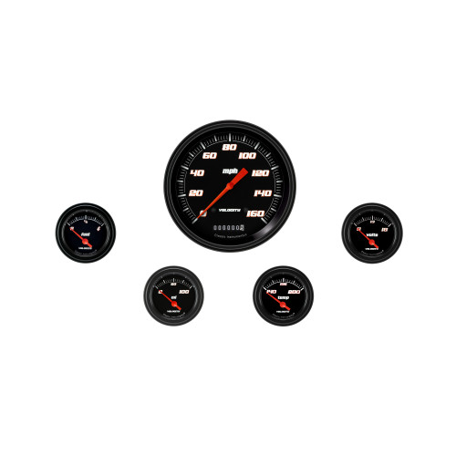 PartzBiz CM: VS54BBLF-Velocity Black Five Gauge Set 54