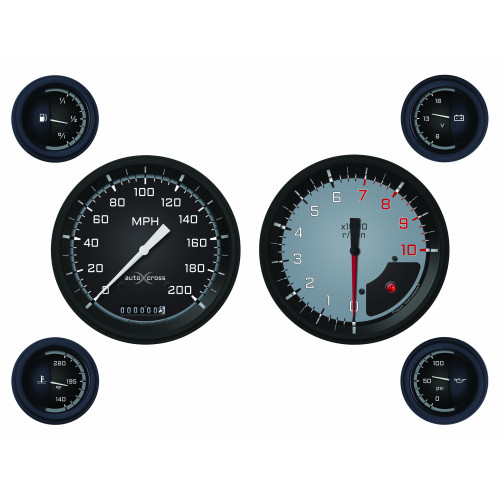 PartzBiz CM: AX51GBLF-Classic Instruments Auto Cross Gray 6 Gauge Set PartzBiz CM: AX51GBLF-Classic Instruments Auto Cross Gray 6 Gauge Set
