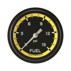 PartzBiz CM AX345YBLF - เกจวัดแรงดันน้ำมันเชื้อเพลิง Autocross Yellow 2 5/8