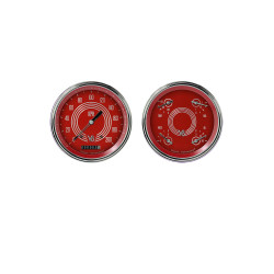PartzBiz CM V8RS52SLC - Classic Instruments V8 Red Steelie Two Gauge Set PartzBiz CM V8RS52SLC - Classic Instruments V8 Red Steelie Two Gauge Set