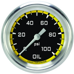 PartzBiz CM AX381YAPF - เกจวัดแรงดันน้ำมัน Autocross Yellow 2 5/8