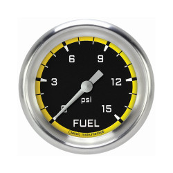 PartzBiz CM AX345YAPF - เกจวัดแรงดันน้ำมันเชื้อเพลิง Autocross Yellow 2 5/8