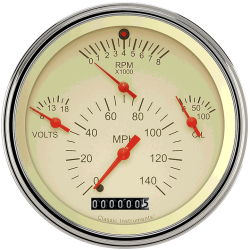 PartzBiz CM TE40TSLF - Tetra Series, Tan Combination Gauge