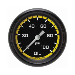 PartzBiz CM AX381YBPF - เกจวัดแรงดันน้ำมัน Autocross Yellow 2 5/8