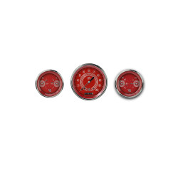PartzBiz CM V8RS64SLC - Classic Instruments V8 Red Steelie Three Gauge Set PartzBiz CM V8RS64SLC - Classic Instruments V8 Red Steelie Three Gauge Set