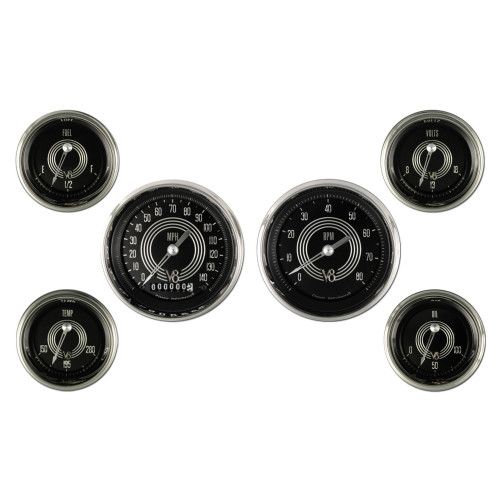 PartzBiz CM: V8SR01SHC-เครื่องดนตรีคลาสสิก V8 Speedster Six Gauge Set