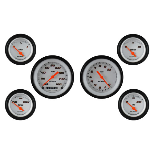 PartzBiz CM: VS01WBLF-Classic Instruments Velocity White Six Gauge Set