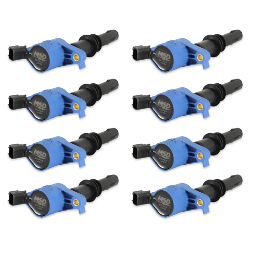 PartzBiz CM: 824385-MSD Ignition Coil - Blaster - Ford 3-Valve V8 - Blue - 8-Pack