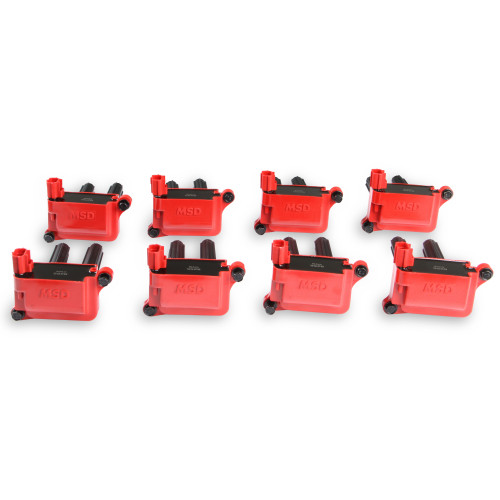PartzBiz CM: 82558-คอยล์จุดระเบิด MSD - Blaster - HEMI - สีแดง - 8-Pack